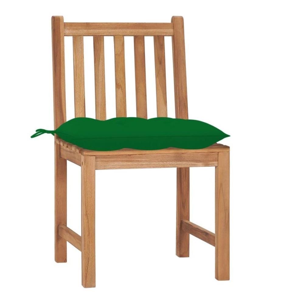 Gartenstühle 4 Stk. mit Kissen Massivholz Teak