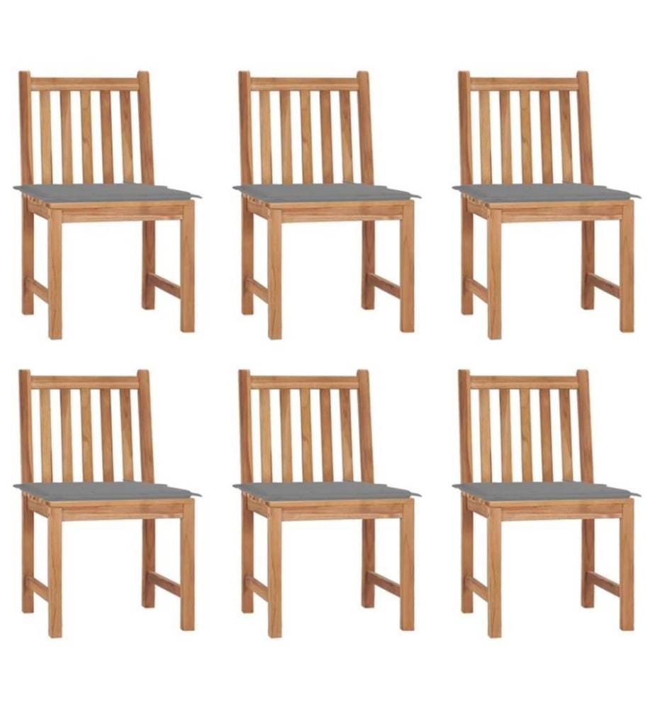 Gartenstühle 6 Stk. mit Kissen Massivholz Teak