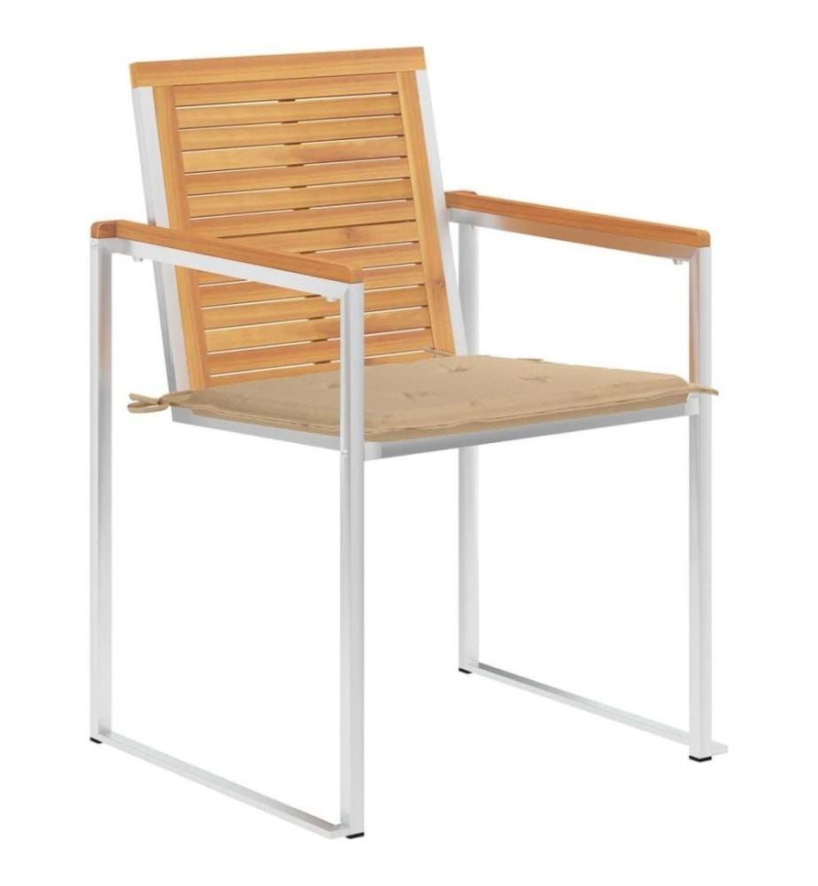 Gartenstühle 4 Stk. mit Kissen Massivholz Teak
