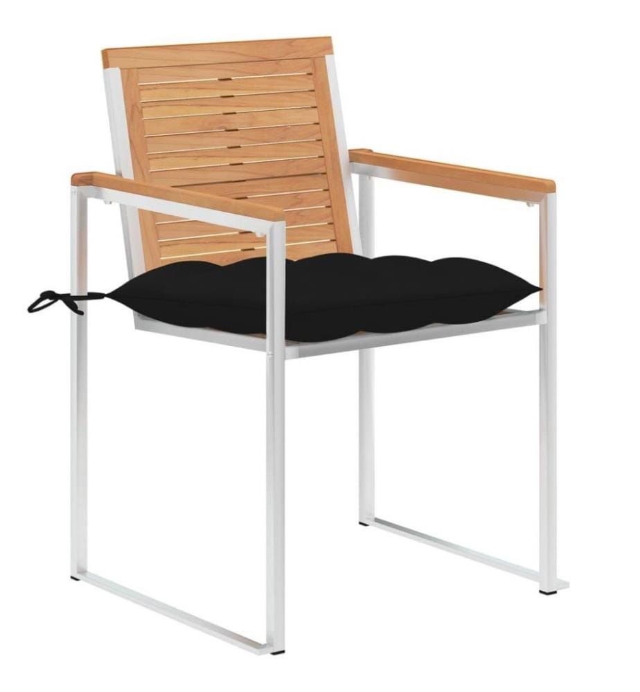 Gartenstühle 4 Stk. mit Kissen Massivholz Teak