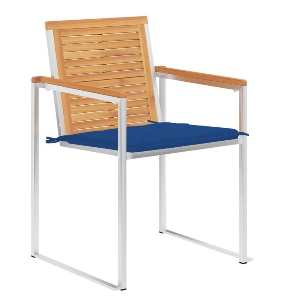 Gartenstühle 6 Stk. mit Kissen Massivholz Teak