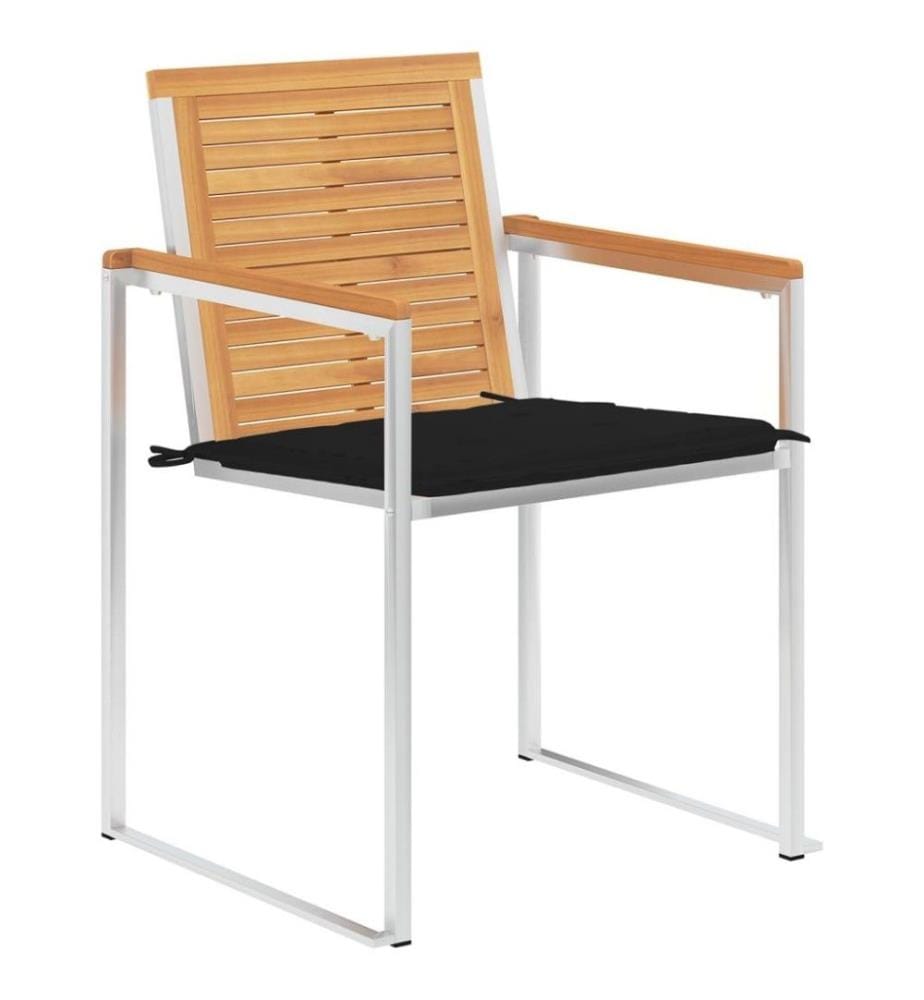 Gartenstühle 8 Stk. mit Kissen Massivholz Teak