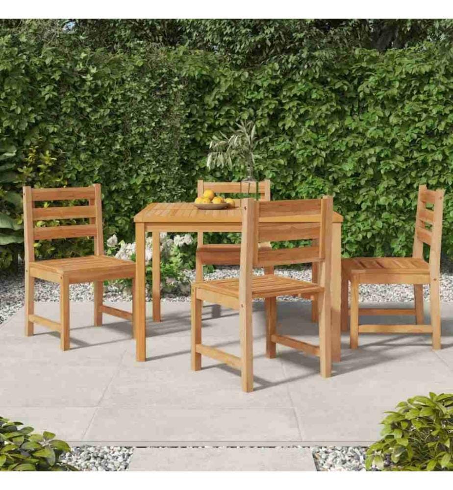 Gartenstühle 4 Stk. Massivholz Teak