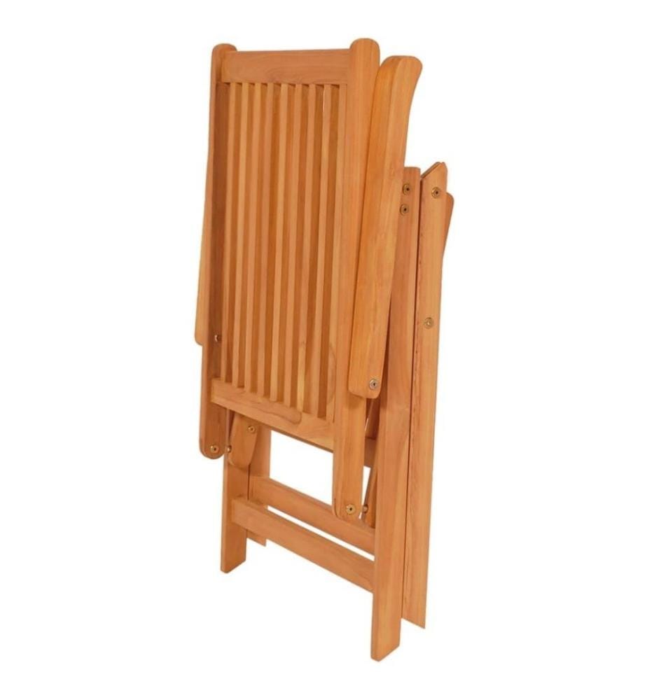 Gartenstühle 2 Stk. mit Creme Kissen Massivholz Teak