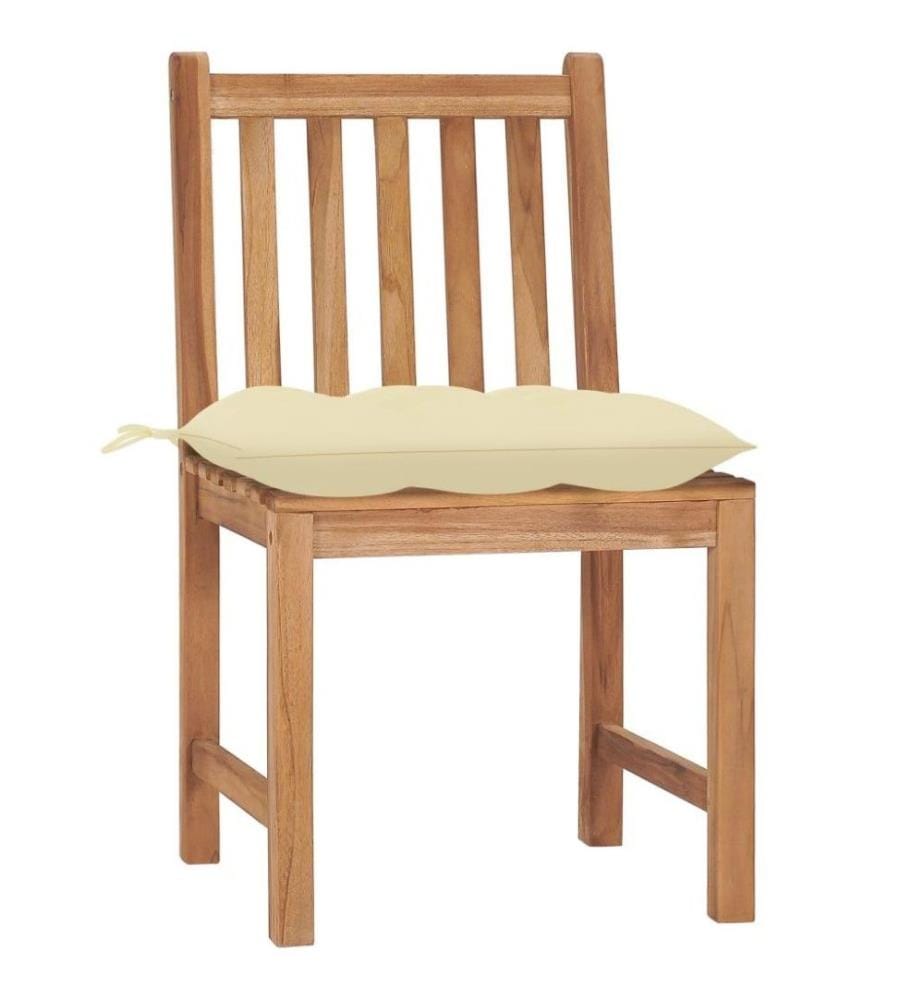 Gartenstühle 2 Stk. mit Kissen Massivholz Teak