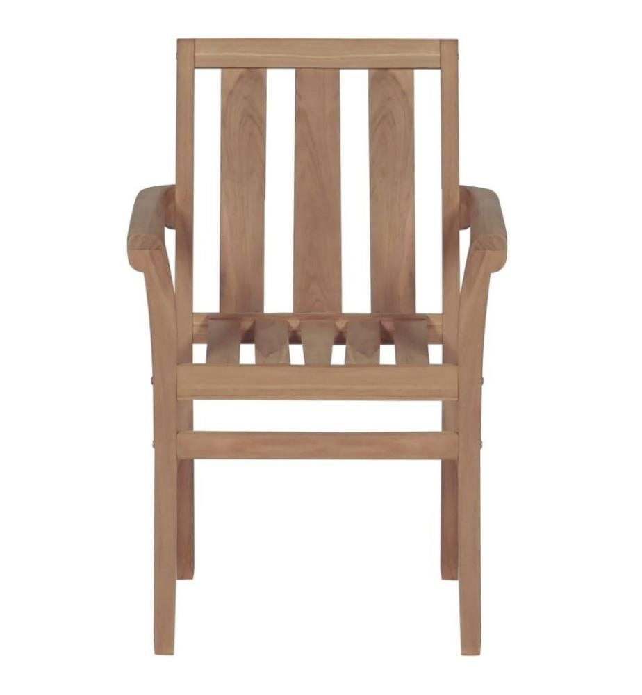 Gartenstühle 2 Stk. mit Grünen Kissen Massivholz Teak
