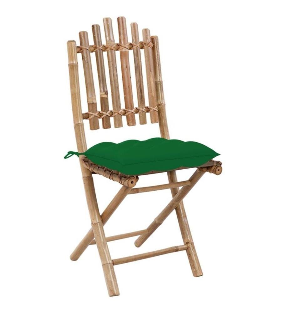 Klappbare Gartenstühle 2 Stk. mit Kissen Bambus