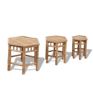 Gartenhocker 3 Stk. Bambus