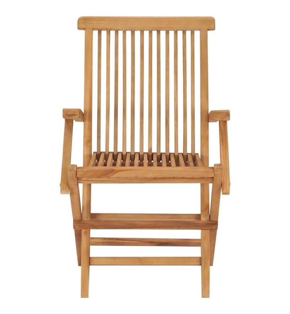 Gartenstühle mit Beigen Kissen 8 Stk. Massivholz Teak