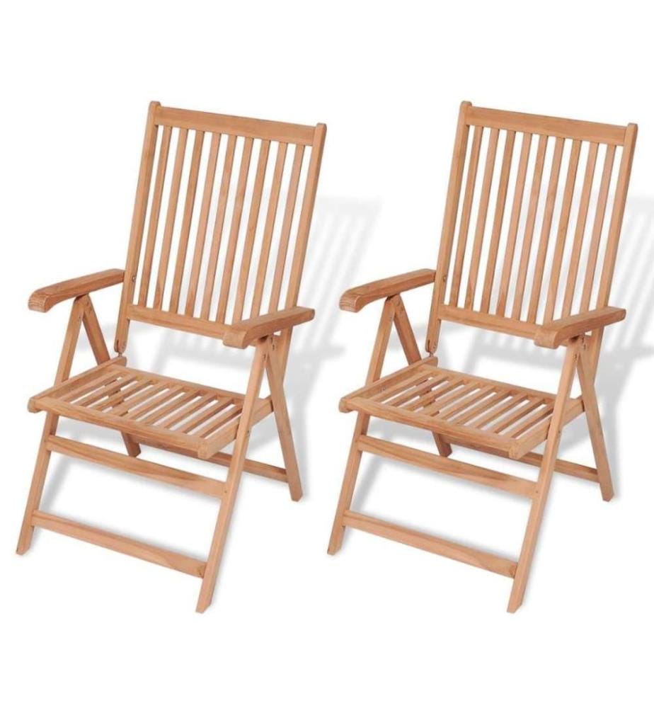 Verstellbare Gartenstühle 2 Stk. Massivholz Teak