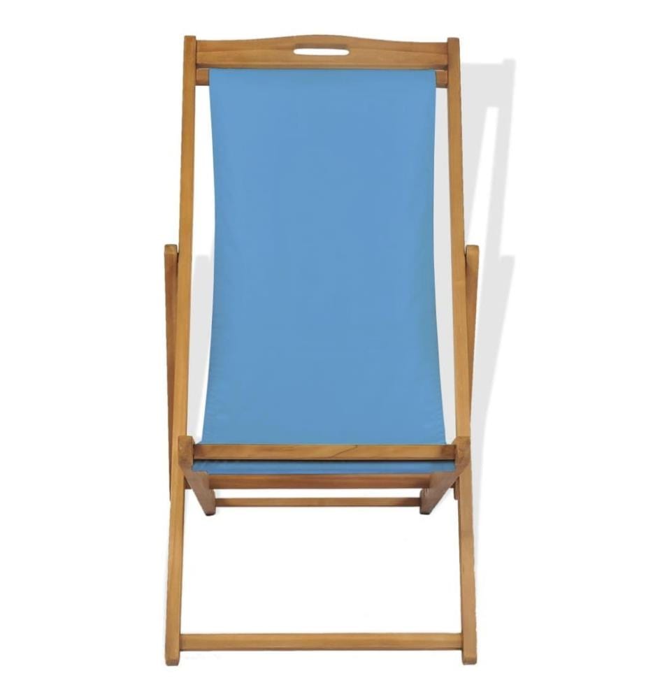 Liegestuhl Teak 56×105×96 cm Blau