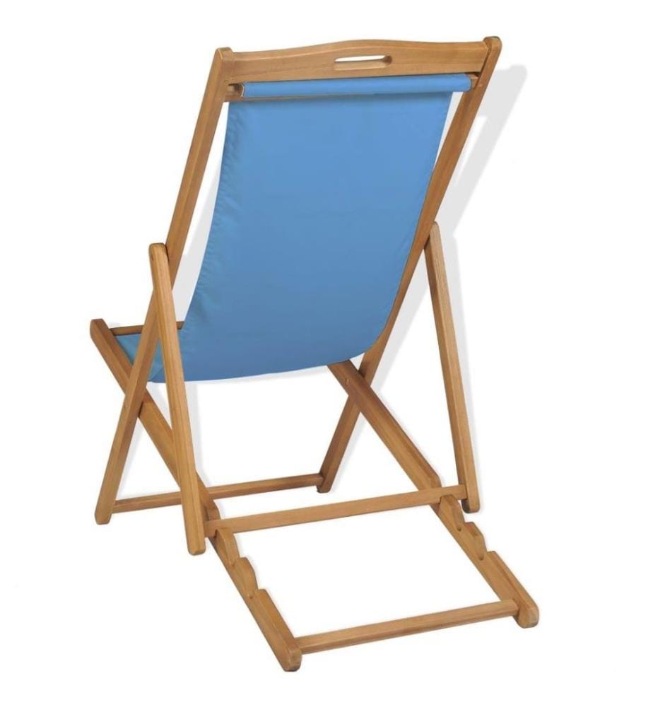 Liegestuhl Teak 56×105×96 cm Blau