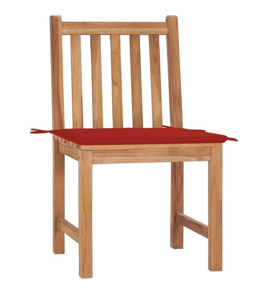 Gartenstühle 2 Stk. mit Kissen Massivholz Teak