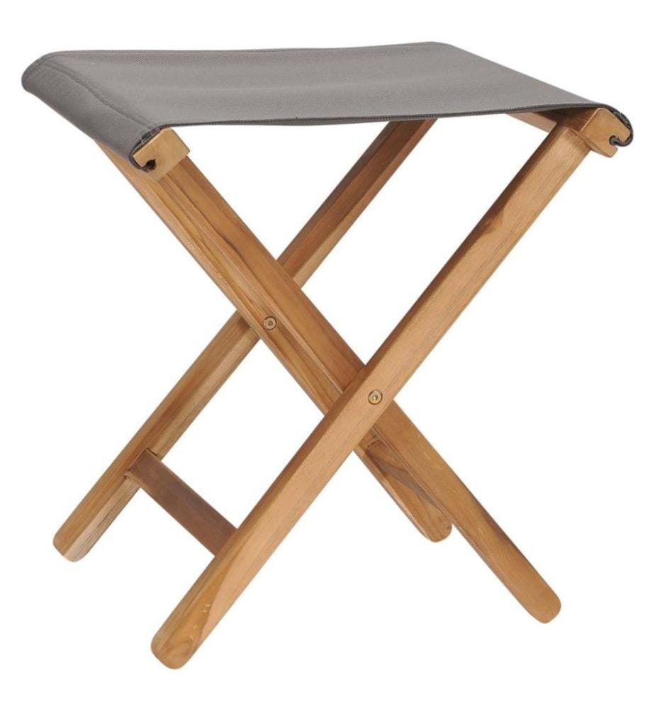 Chaises pliables 2 pcs Bois de teck solide et tissu Gris foncé
