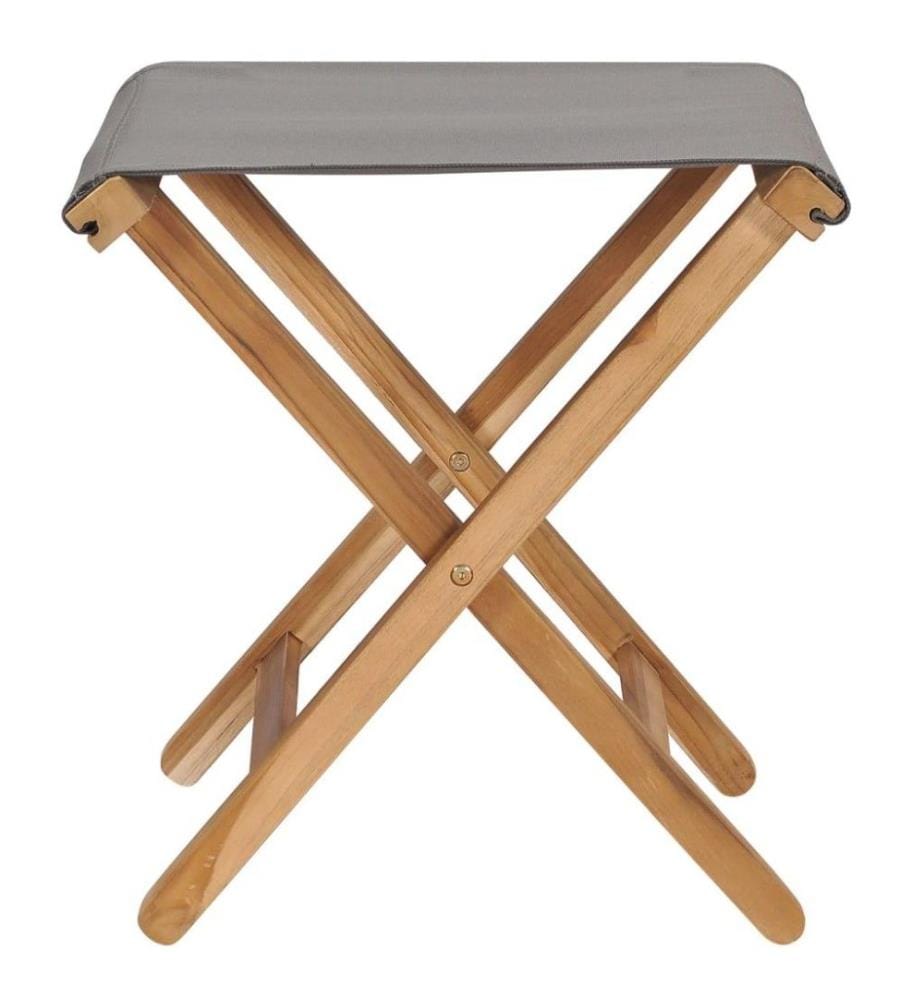 Chaises pliables 2 pcs Bois de teck solide et tissu Gris foncé