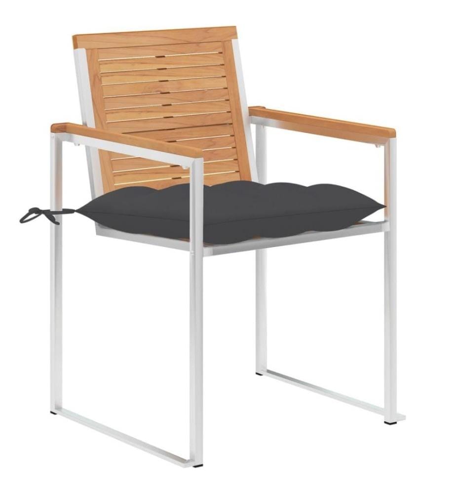 Gartenstühle 6 Stk. mit Kissen Massivholz Teak