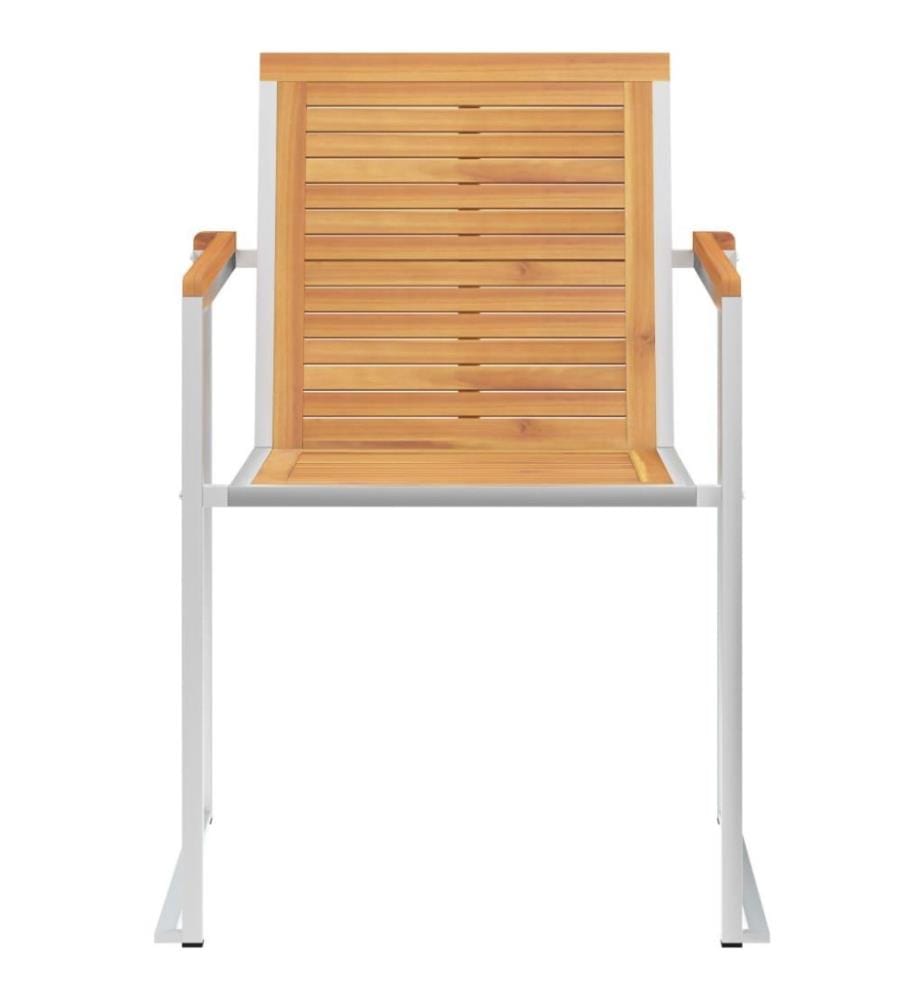 Gartenstühle mit Kissen 2 Stk. Massivholz Teak und Stahl
