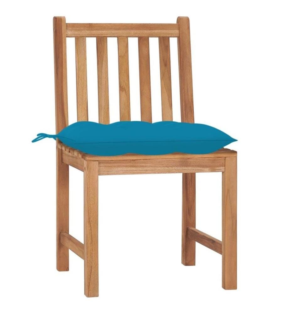 Gartenstühle 2 Stk. mit Kissen Massivholz Teak