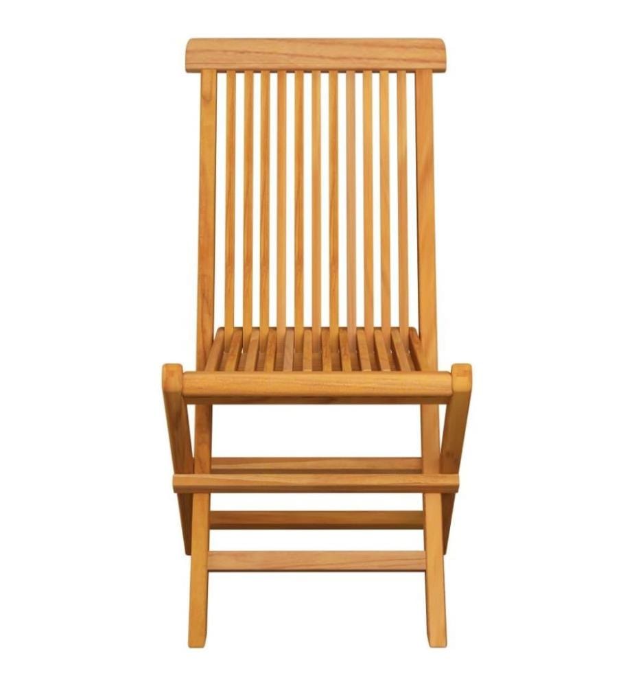 Gartenstühle mit Anthrazit Kissen 4 Stk. Massivholz Teak