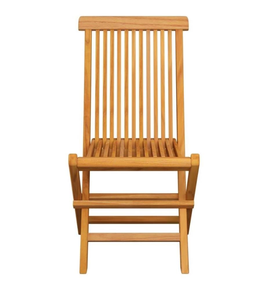 Gartenstühle mit Beige Kissen 4 Stk. Massivholz Teak
