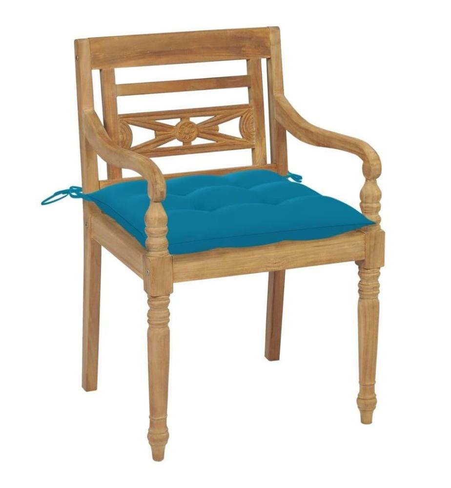 Batavia-Stühle mit Kissen 8 Stk. Massivholz Teak