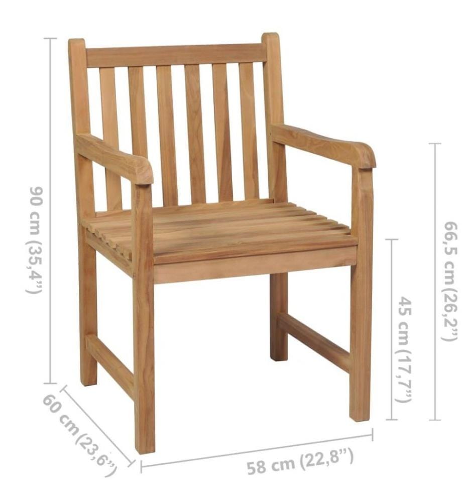 Chaises d'extérieur 8 pcs Bois de teck solide