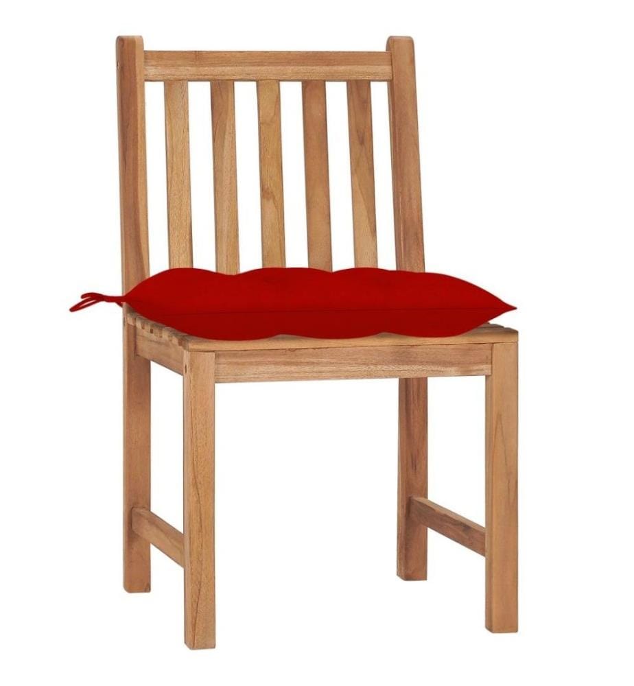 Gartenstühle 4 Stk. mit Kissen Massivholz Teak
