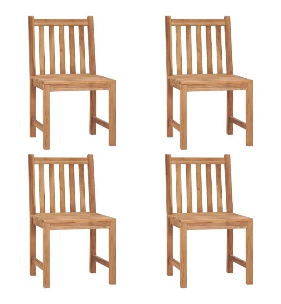 Gartenstühle 4 Stk. mit Kissen Massivholz Teak