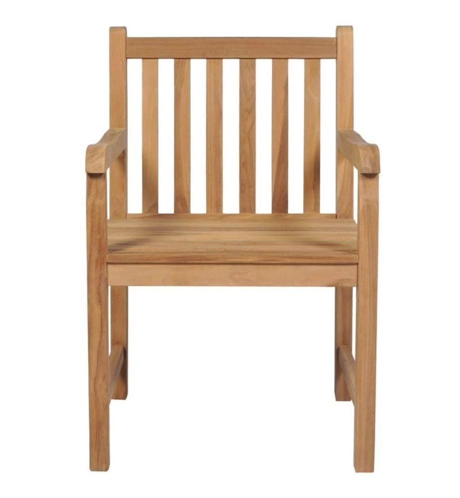 Gartenstühle 6 Stk. mit Creme Kissen Massivholz Teak