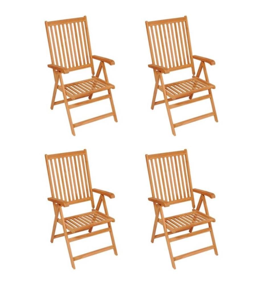 Gartenstühle 4 Stk. mit Anthrazit Kissen Massivholz Teak