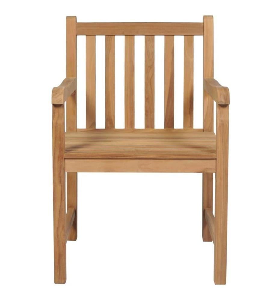 Gartenstühle 6 Stk. mit Grauen Kissen Massivholz Teak