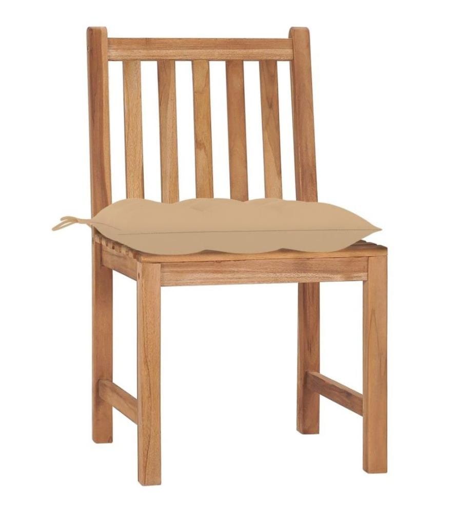 Gartenstühle 2 Stk. mit Kissen Massivholz Teak