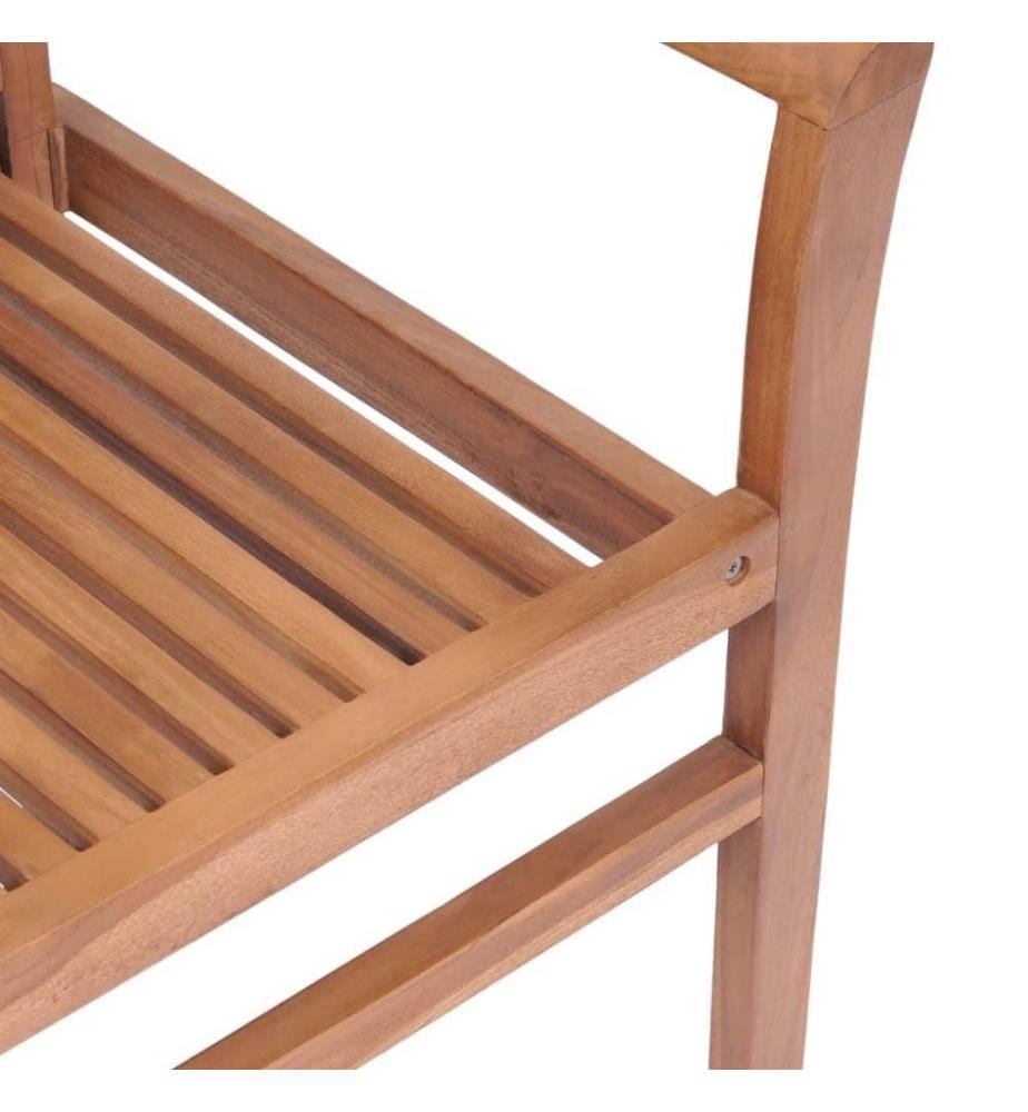 Essstühle 2 Stk. mit Anthrazit Kissen Massivholz Teak