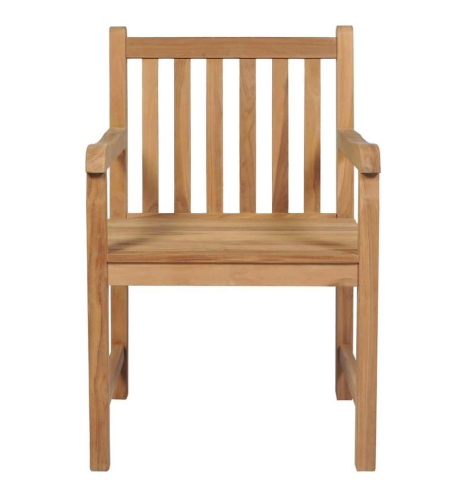 Gartenstühle 2 Stk. mit Beige Kissen Massivholz Teak