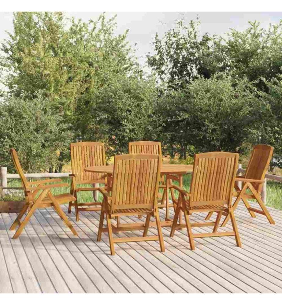 Gartenstühle 6 Stk. Verstellbar Massivholz Teak
