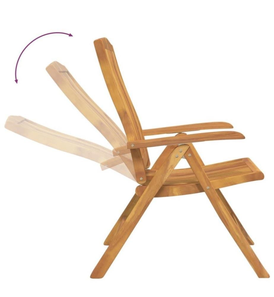 Chaises de jardin inclinables 4 pcs bois massif de teck