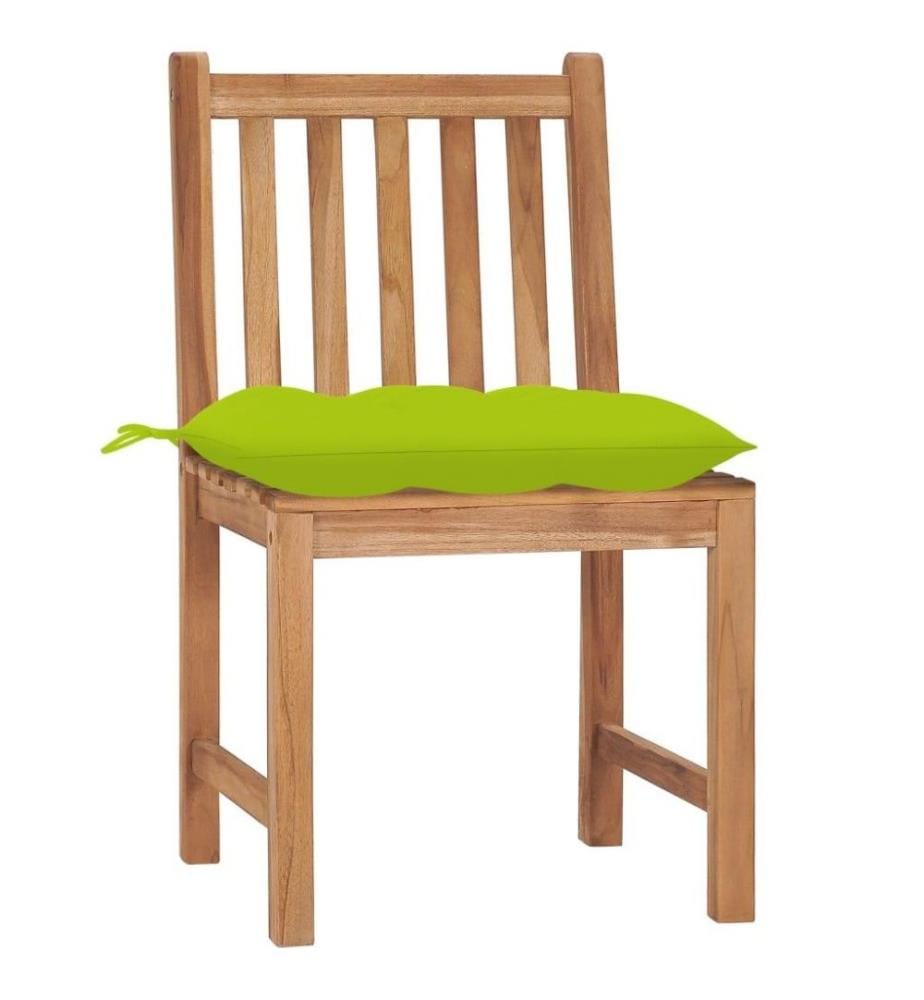 Chaises de jardin 8 pcs avec coussins Bois de teck massif