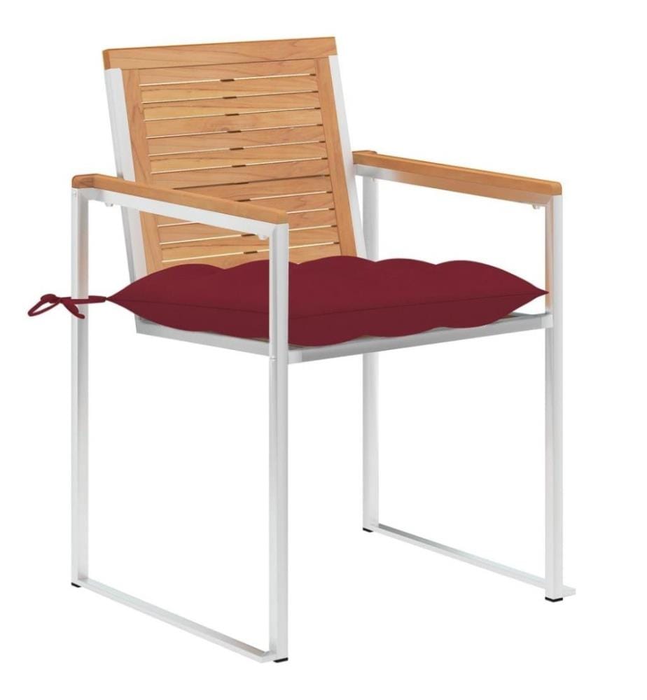 Gartenstühle 8 Stk. mit Kissen Massivholz Teak