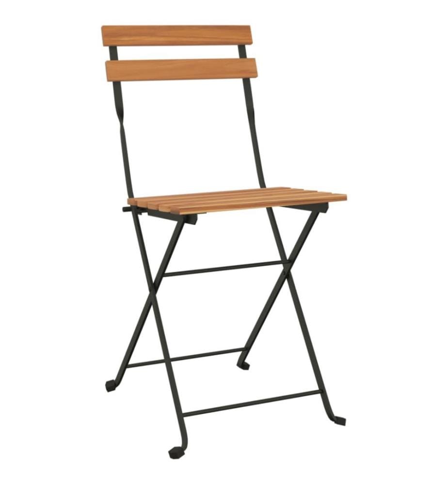 Chaises de bistrot pliantes 6 pcs Bois de teck solide et acier
