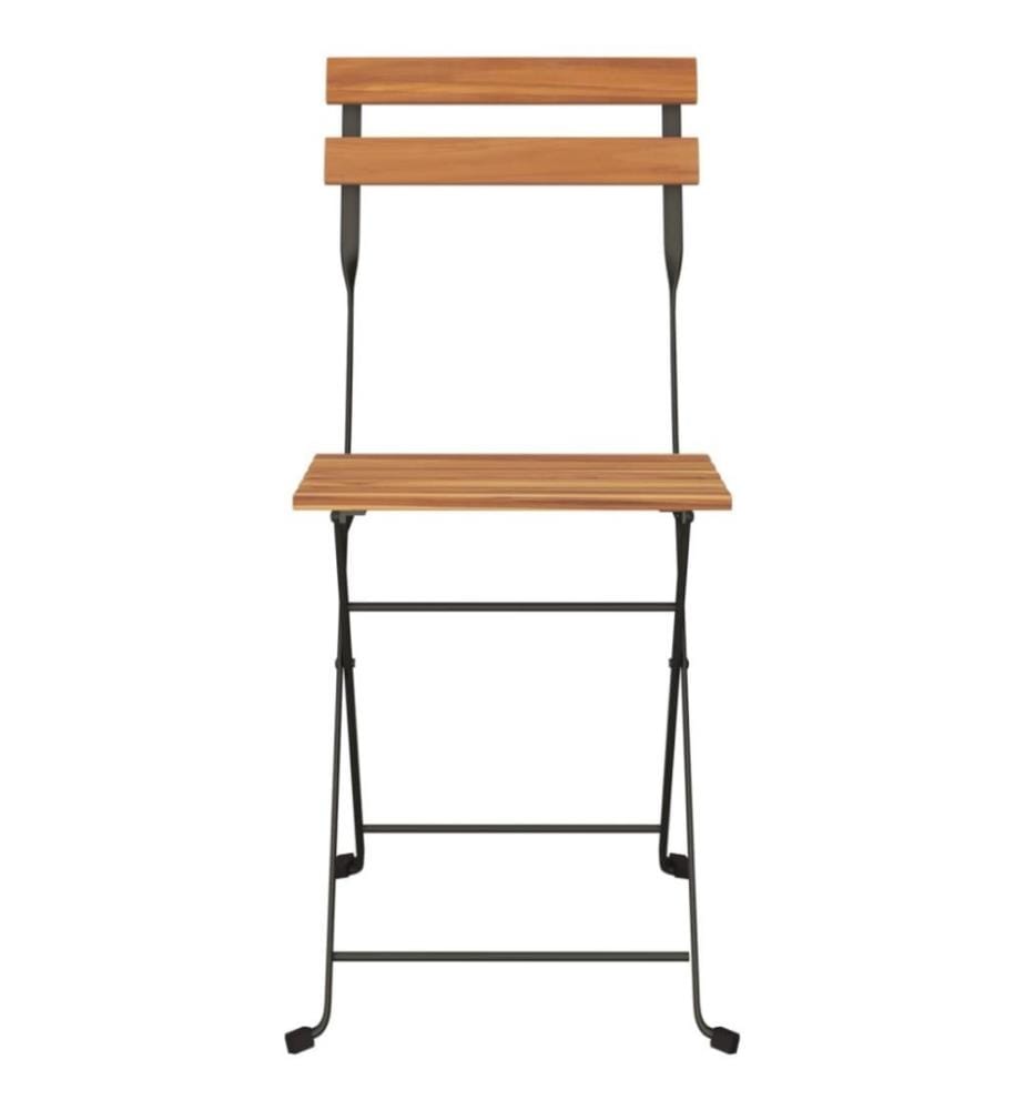 Chaises de bistrot pliantes 6 pcs Bois de teck solide et acier