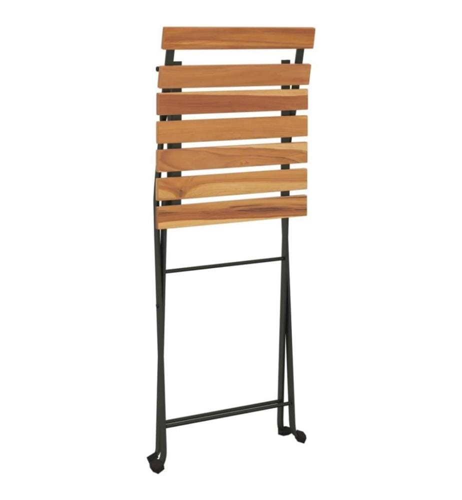 Chaises de bistrot pliantes 6 pcs Bois de teck solide et acier