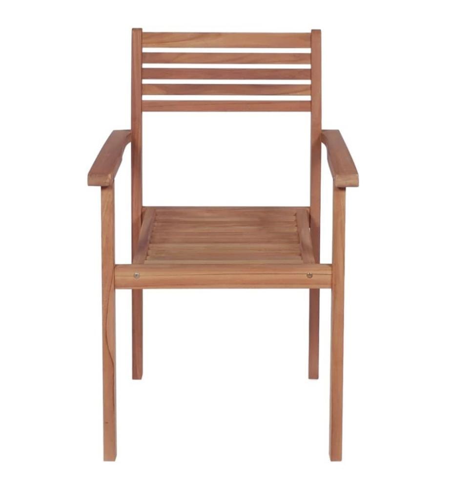 Gartenstühle 2 Stk. mit Cremeweissen Kissen Massivholz Teak