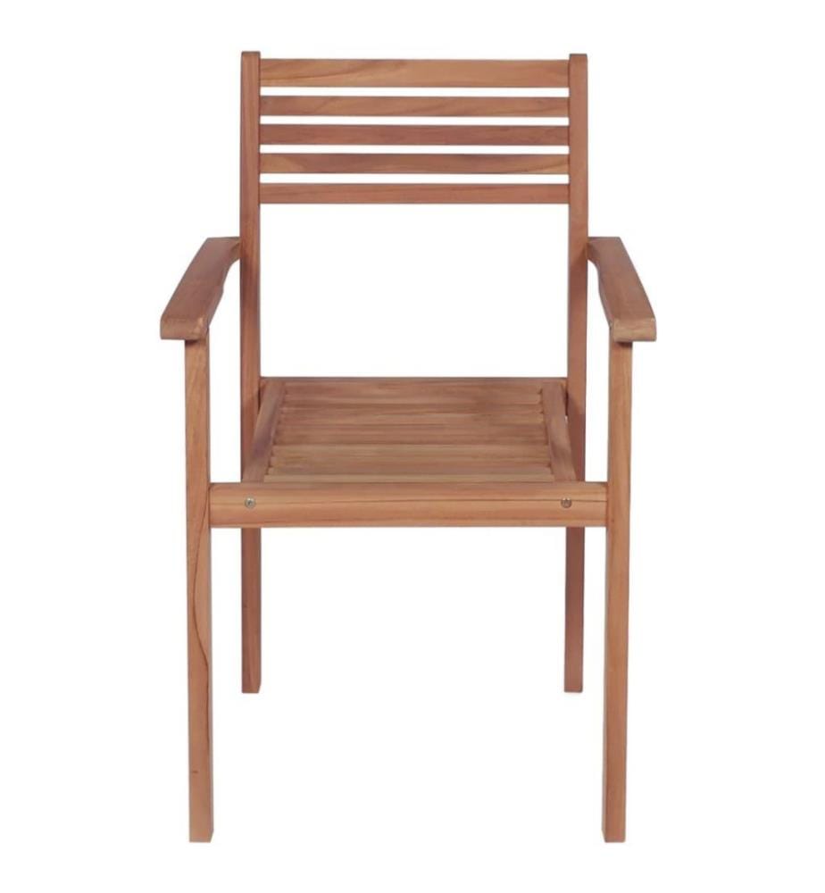 Gartenstühle 2 Stk. mit Roten Kissen Massivholz Teak