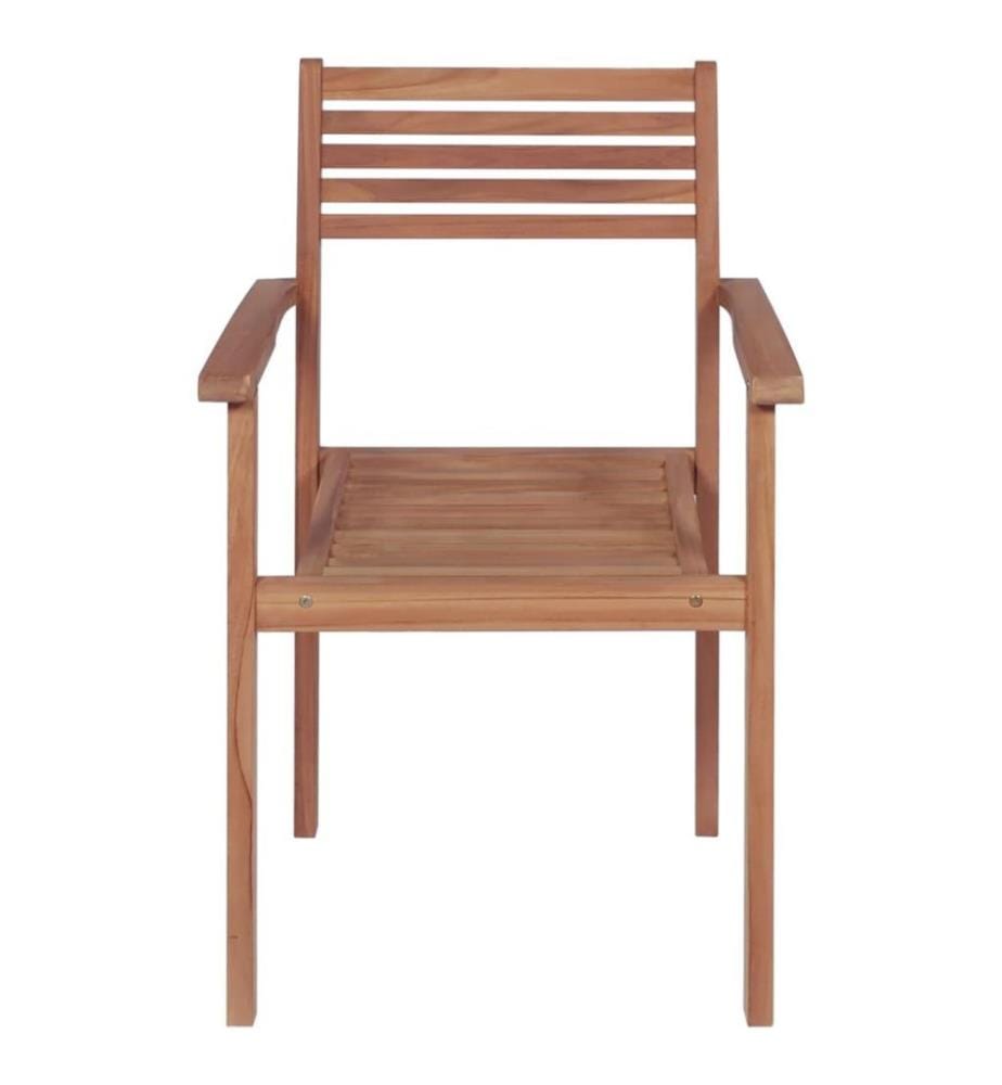 Gartenstühle 2 Stk. mit Beige Kissen Massivholz Teak