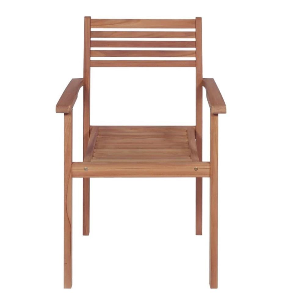Gartenstühle 2 Stk. mit Cremeweissen Kissen Massivholz Teak
