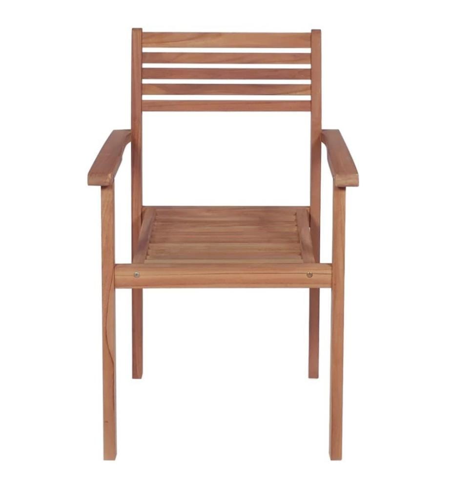 Stapelbare Gartenstühle 6 Stk. Massivholz Teak