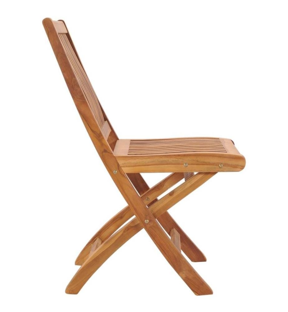 Chaises de jardin pliables 2 pcs Bois de teck massif