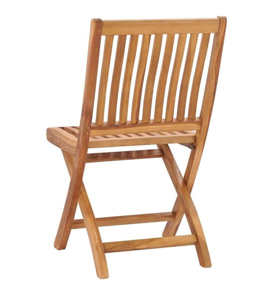Chaises de jardin pliables 2 pcs Bois de teck massif
