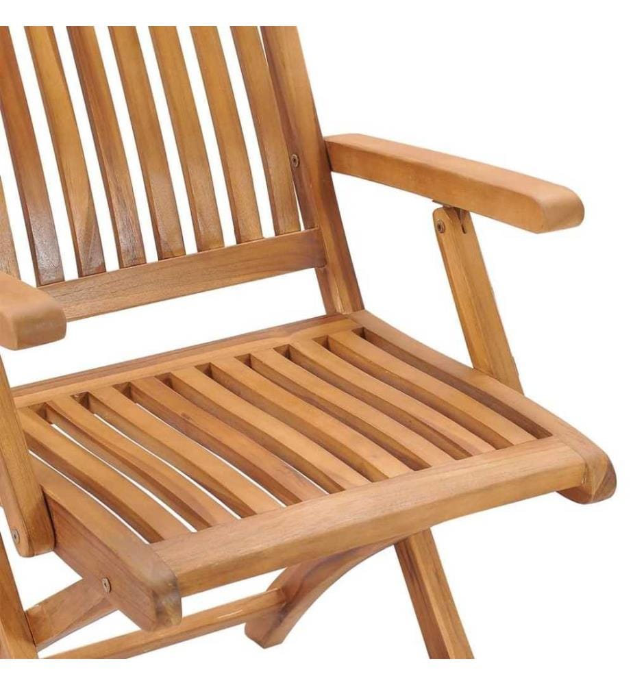 Chaises pliables de jardin 4 pcs Bois de teck solide