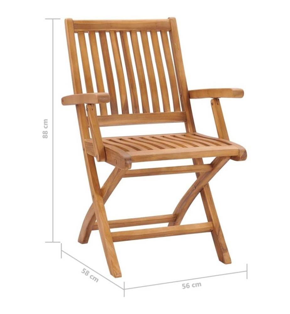 Chaises pliables de jardin 4 pcs Bois de teck solide